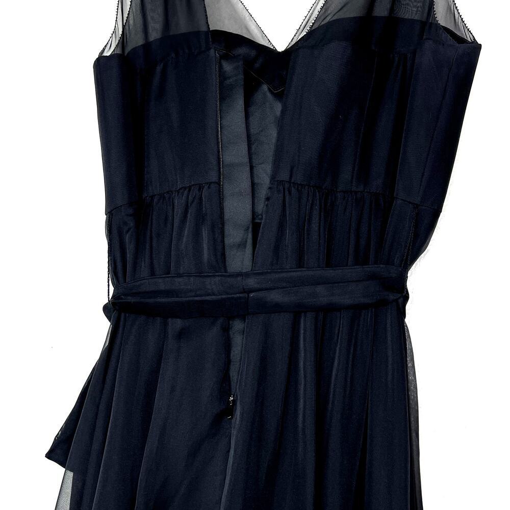 BHLDN Hitherto Gown Black Sleeveless Sheer Tulle Sweetheart Tie Bridesmaid 2 - Picture 5 of 8